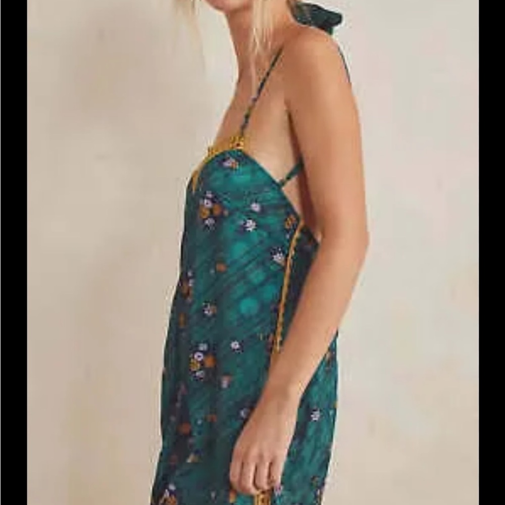 Free People Floral Green Halter romper